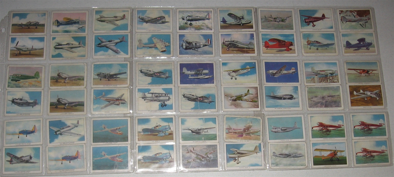 1940s-56 Topps/Wings Cigarettes Lot of (261) Airplane Cards
