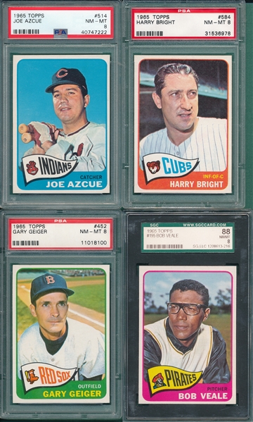 1965 Topps Lot of (4) W/ #584 Bright PSA 8 *High #*