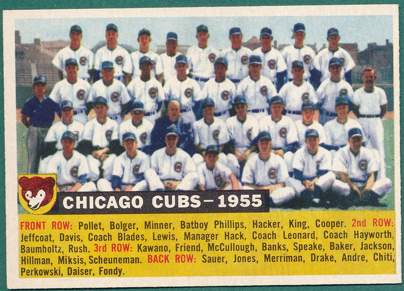 1956 Topps #11 Chicago Cubs Team W/ 1955 Date