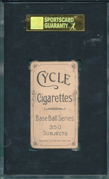 1909-1911 T206 Evers, Chicago On Shirt, Cycle Cigarettes, SGC 30 *350 Series*