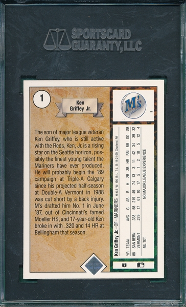 1989 Upper Deck #1 Ken Griffey Jr. SGC 96 *MINT*