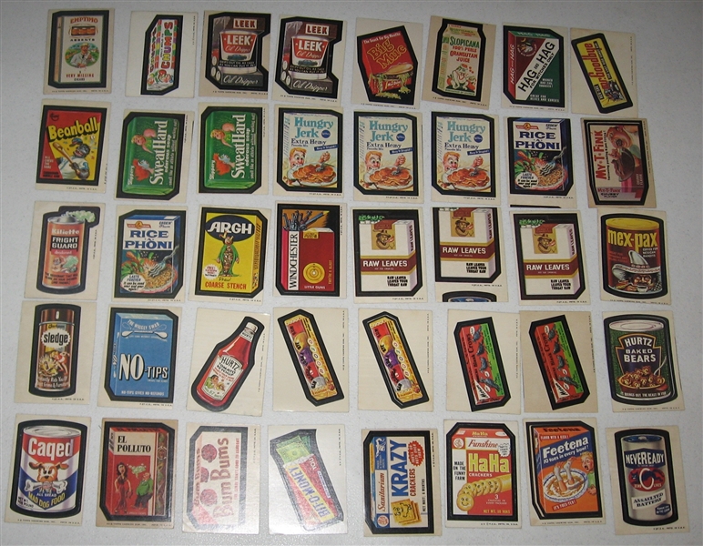 1970s Topps Wacky Packages Lot of (44) W/ Beanball *Tan Backs*