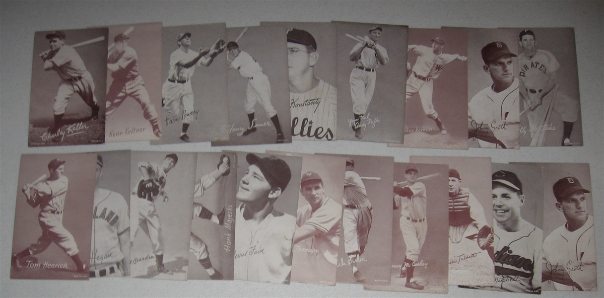 1948-66 Exhibits Lot of (24) W/ Spahn