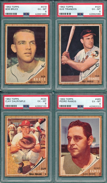 1962 Topps Lot of (8) W/ #181 Brown PSA 7.5