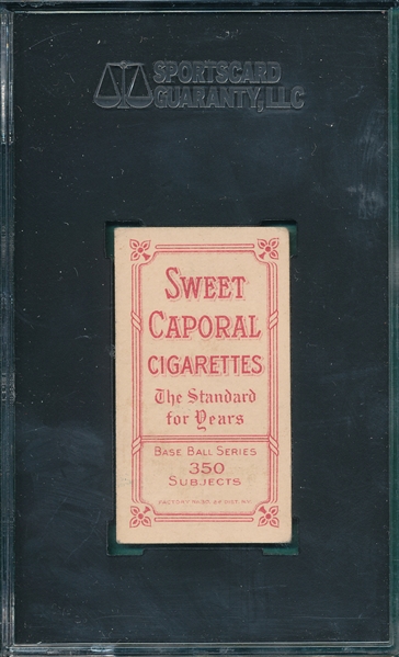 1909-1911 T206 Crawford, Bat, Sweet Caporal Cigarettes SGC 50