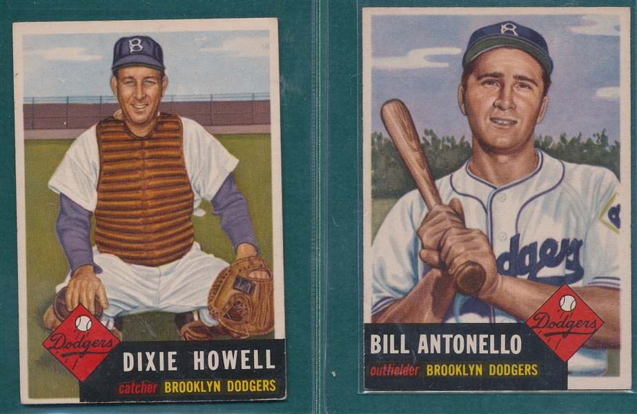 1953 Topps Lot of (6) High Number Short Prints W/ #255 Howell