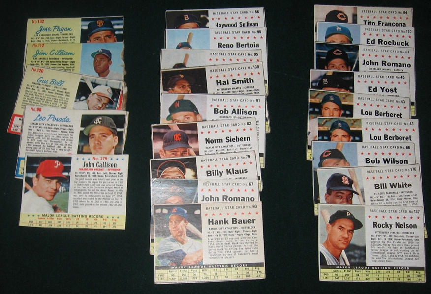 1961-63 Post Cereal Lot of (26) W/ '62 Clemente