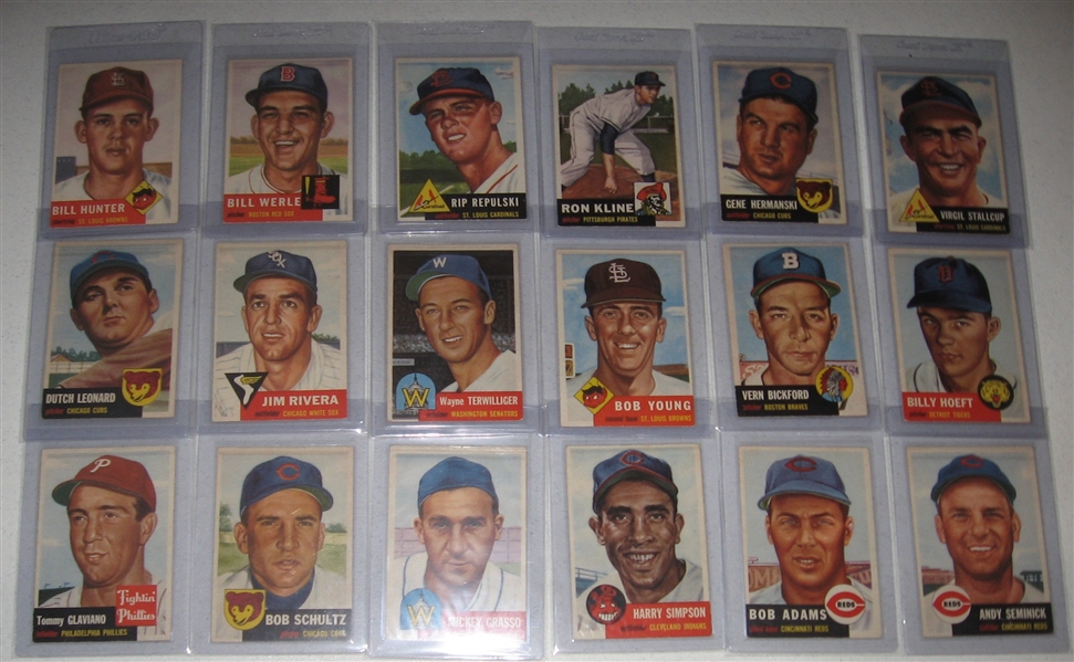 1953 Topps Lot of (22) W/ #174 Loes