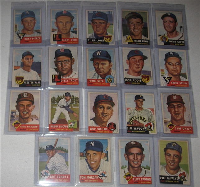 1953 Topps Lot of (23) W/ #77 Mize