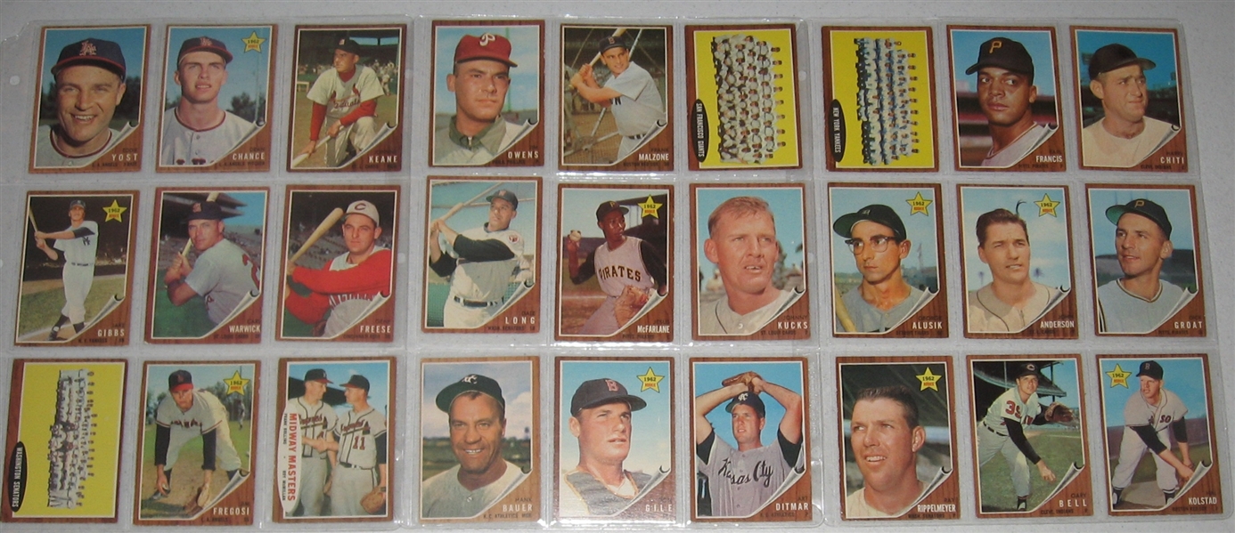 1962 Topps Lot of (47) W/ Gaylord Perry, Rookie