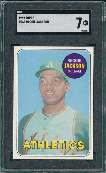 1969 Topps #260 Reggie Jackson SGC 7 *Rookie*
