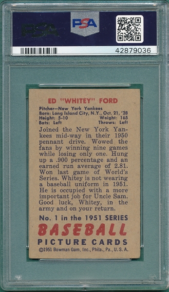1951 Bowman #1 Whitey Ford PSA 3 *Rookie*