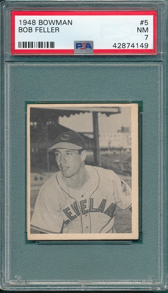 1948 Bowman #5 Bob Feller PSA 7 