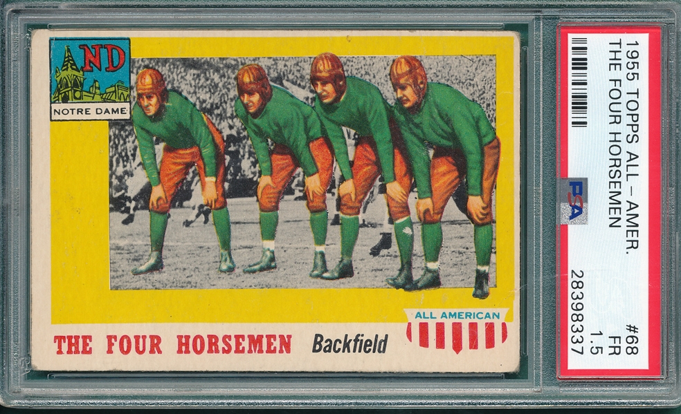 1955 Topps All American #38 Stagg & #69 Four Horseman, Lot of (2) PSA
