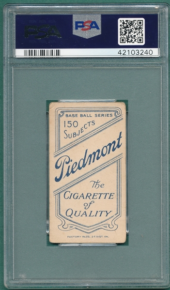 1909-1911 T206 Chesboro Piedmont Cigarettes PSA 2