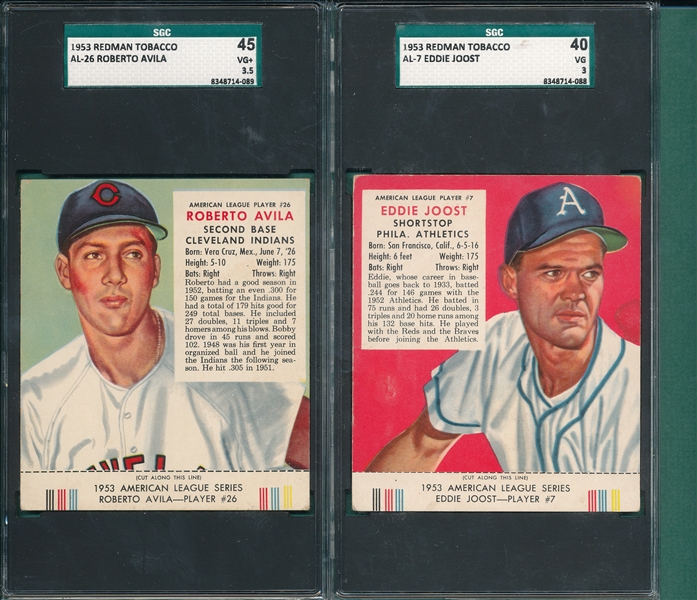 1953 Red Man Tobacco Lot of (4) W/ Tabs, SGC