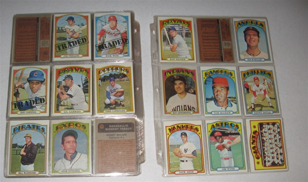 1972 Topps Lot of (134) High numbers W/ #751 Steve Carlton, Traded
