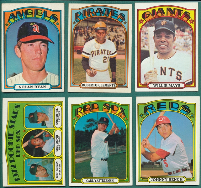 1972 Topps Partial Set (550) W/ Clemente, Ryan & Fisk, Rookie