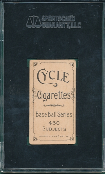 1909-1911 T206 Doolan, Batting, Cycle Cigarettes, SGC 50 *460 Series*