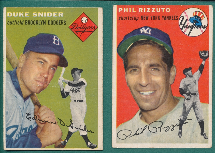 1954 Topps #17 Rizzuto & #32 Snider, Lot of (2)