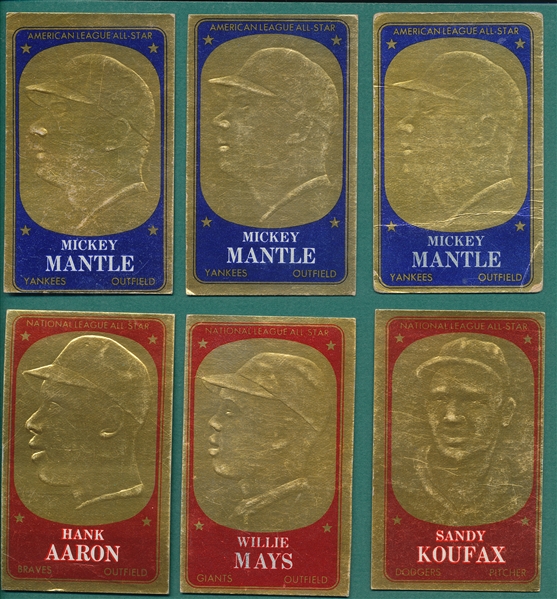 1965 Topps Embossed Lot of (10) W/ (3) Mantles