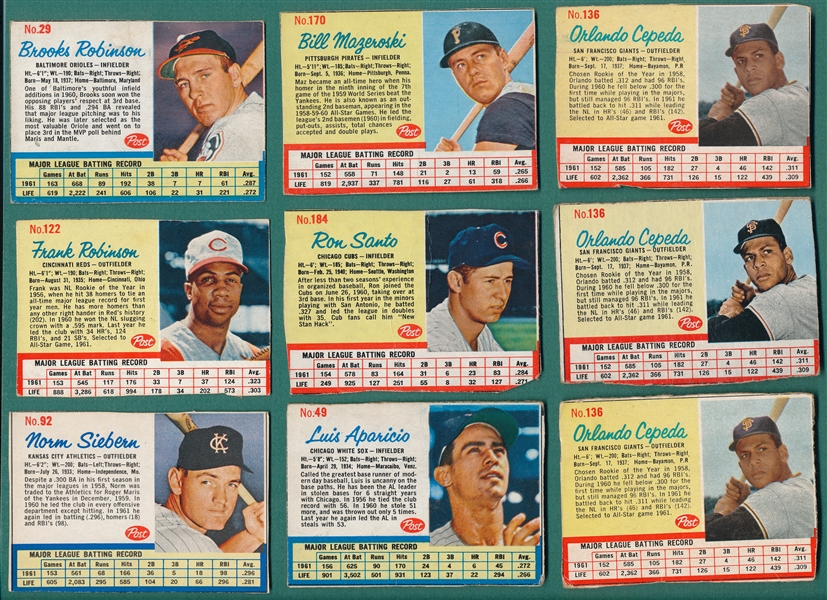 1962 Post Cereal Lot of (78) W/ Frank Robinson