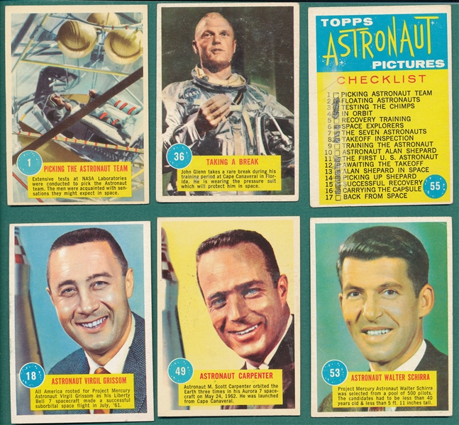 1963 Topps Astronauts Lot of (60)