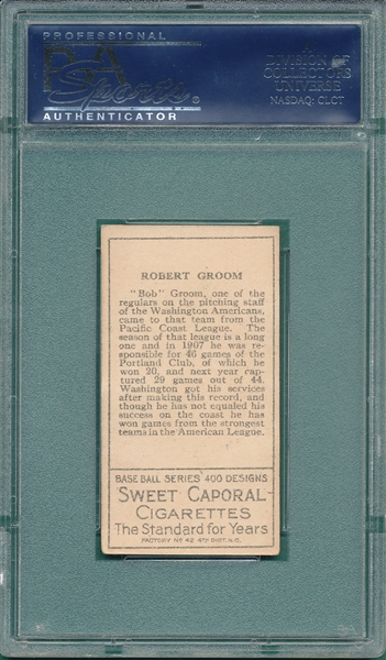 1911 T205 Groom Sweet Caporal Cigarettes PSA 4