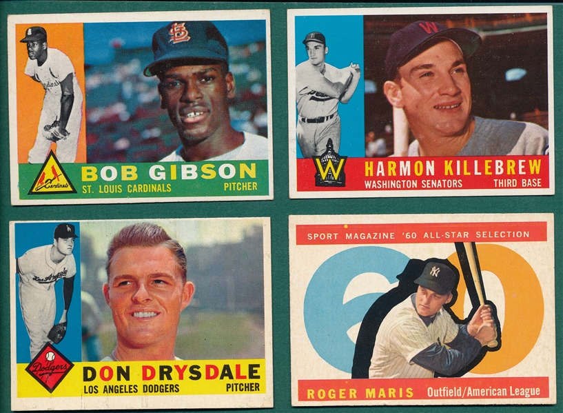 1960 Topps Lot of (4) W/ Gibson