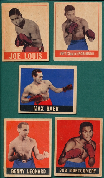 1948 Leaf Boxing Lot of (5) W/ Joe Louis