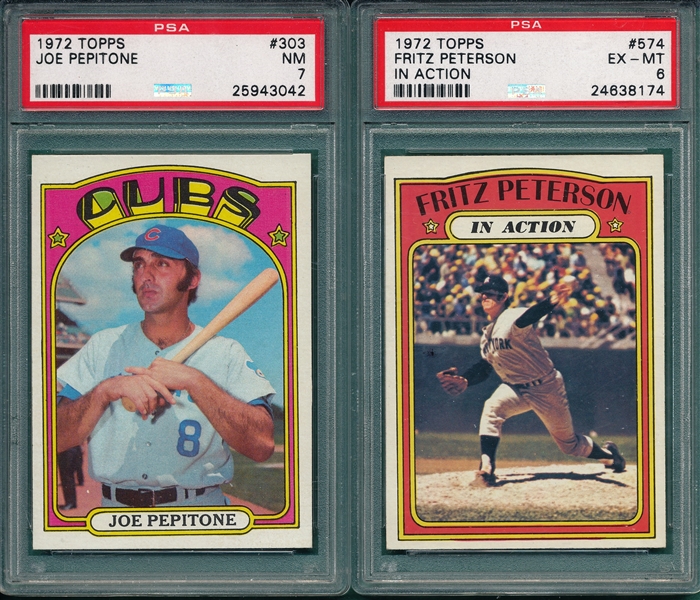 1968-72 Topps Lot of (5) W/ '72 G. Perry PSA 7