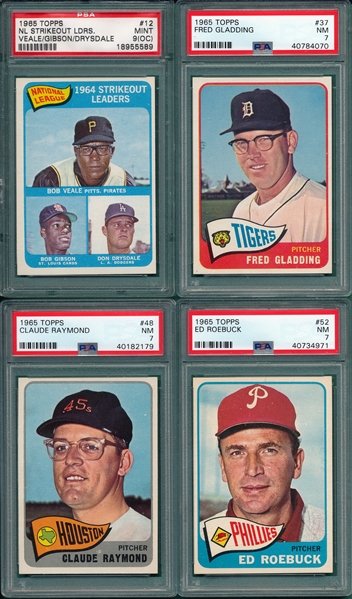 1965 Topps Lot of (12) W/ #12 NL Strikeout Leaders PSA 9 (OC)
