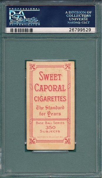 1909-1911 T206 Leach, Bending Over, Sweet Caporal Cigarettes, PSA 4