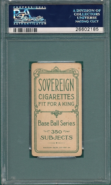 1909-1911 T206 Tenney Sovereign Cigarettes PSA 3