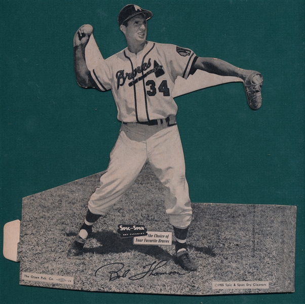 1955 Spic & Span Braves Die-Cuts Bob Thomson