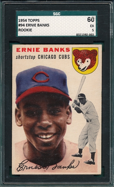 1954 Topps #94 Ernie Banks SGC 60 *Rookie*