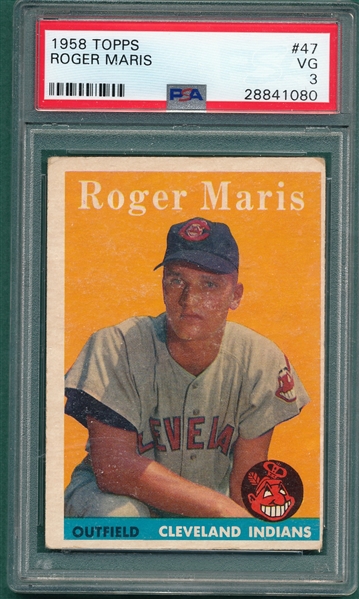 1958 Topps #47 Roger Maris PSA 3 *Rookie*