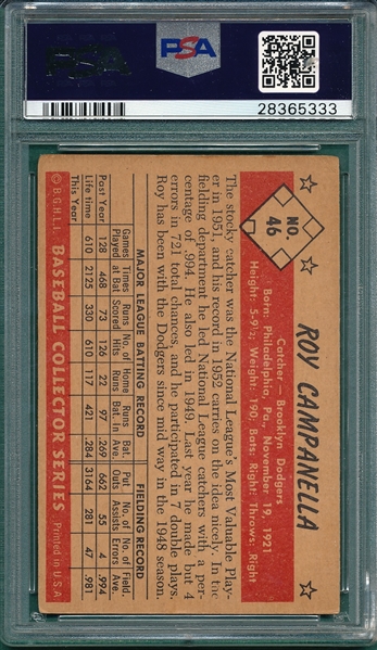 1953 Bowman Color #46 Roy Campanella PSA 3.5