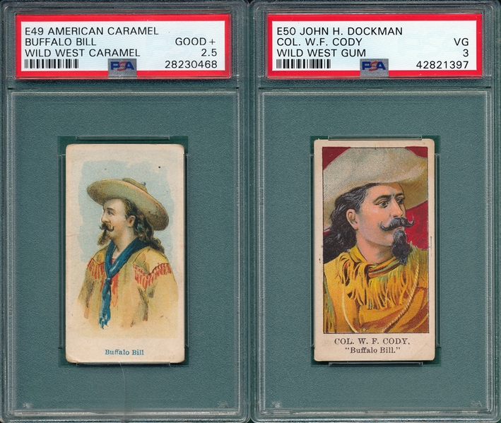 1910 E49 & E50 Buffalo Bill, Lot of (2), PSA