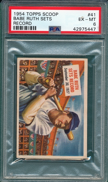 1954 Topps Scoop #41 Babe Ruth PSA 6