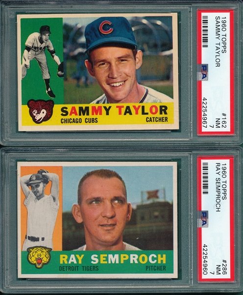 1960 Topps Lot of (5) W/ #162 Taylor PSA 7