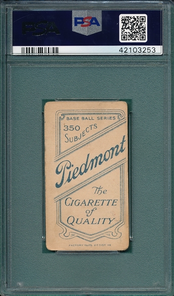 1909-1911 T206 Bresnahan, Batting, Piedmont Cigarettes PSA 2
