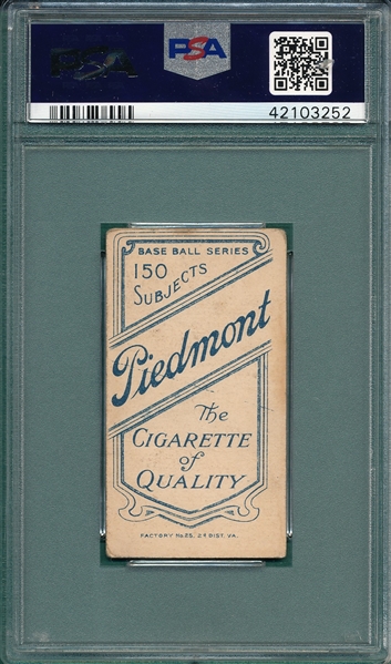 1909-1911 T206 Crawford, Throwing, Piedmont Cigarettes PSA 1.5