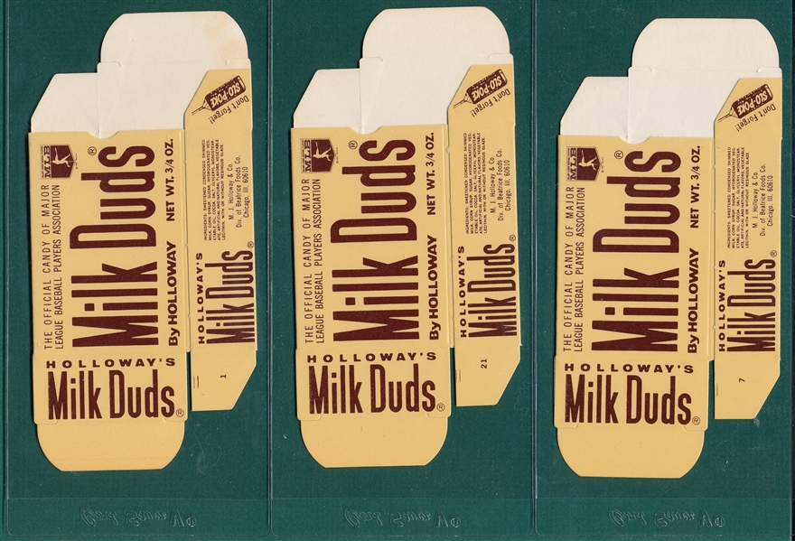 1971 Milk Duds Lot of (9) Complete Boxes W/ Jenkins & McCovey
