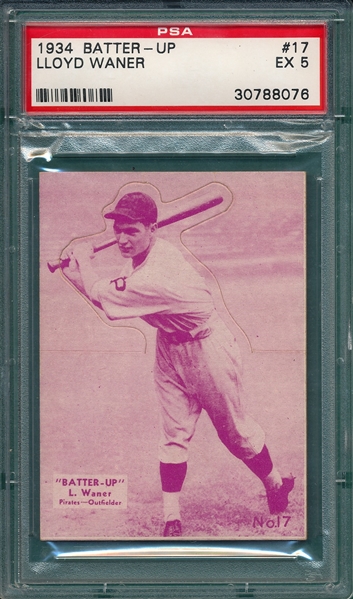 1934 Batter-Up #17 Lloyd Waner PSA 5