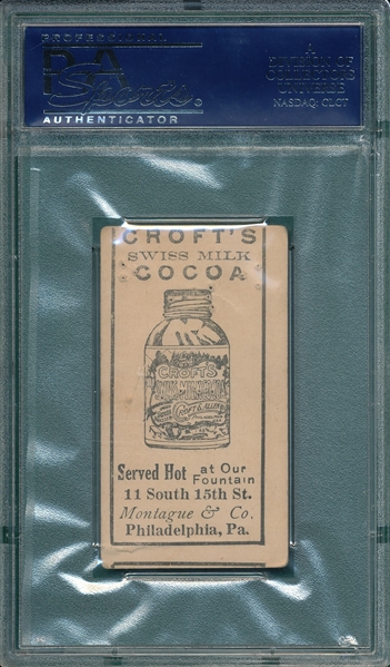 1909 E92 Sam Crawford Croft's Cocoa PSA 1 (MC)