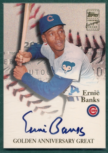 2000 Topps Certified Autograph Issue, #GAA-EB Ernie Banks *Autographed*