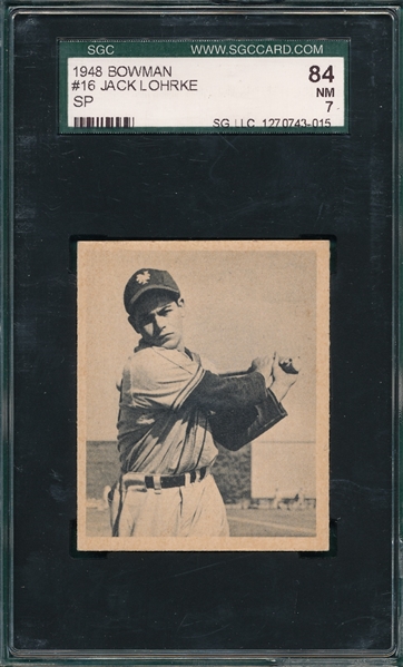 1948 Bowman #16 Jack Lohrke SGC 84 *SP*