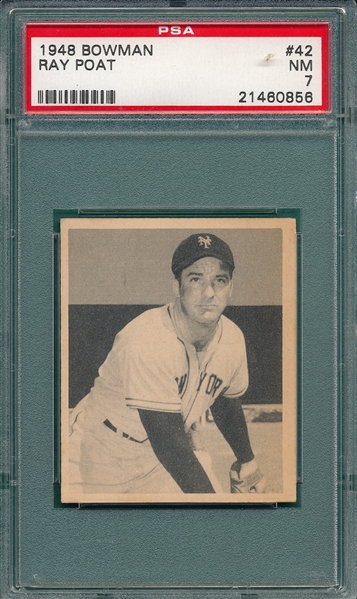 1948 Bowman #42 Ray Poat PSA 7 