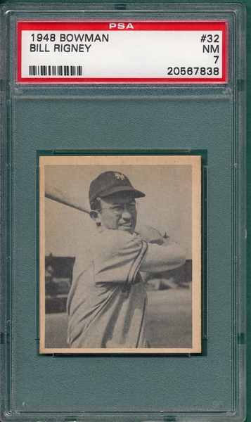 1948 Bowman #32 Bill Rigney PSA 7 